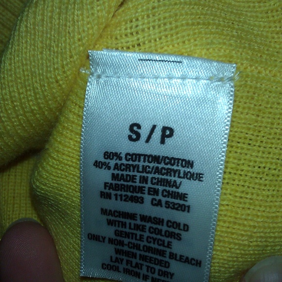Aeropostale Yellow/White striped V Neck Sweater S - Picture 6 of 8